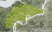Satellite 3D Map of Wuwei, semi-desaturated