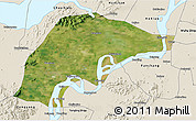 Satellite 3D Map of Wuwei, shaded relief outside