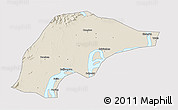 Shaded Relief 3D Map of Wuwei, cropped outside