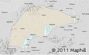 Shaded Relief 3D Map of Wuwei, desaturated