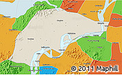 Shaded Relief 3D Map of Wuwei, political outside