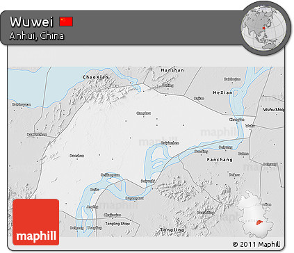 Silver Style 3D Map of Wuwei