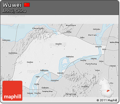 Silver Style 3D Map of Wuwei