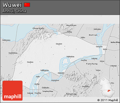 Silver Style 3D Map of Wuwei