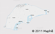 Silver Style 3D Map of Wuwei, single color outside