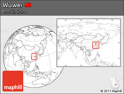 Blank Location Map of Wuwei, within the entire country