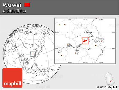 Blank Location Map of Wuwei