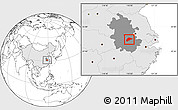 Blank Location Map of Wuwei, highlighted country, highlighted parent region