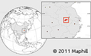 Blank Location Map of Wuwei, highlighted country