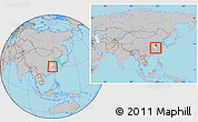 Gray Location Map of Wuwei, highlighted parent region, within the entire country