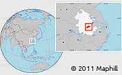 Gray Location Map of Wuwei, highlighted parent region
