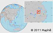 Gray Location Map of Wuwei