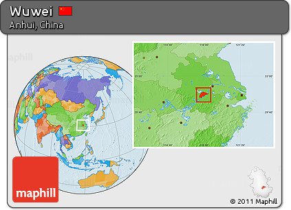 Political Location Map of Wuwei