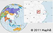 Political Location Map of Wuwei, highlighted country