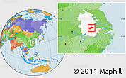 Political Location Map of Wuwei, highlighted parent region
