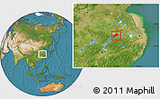 Satellite Location Map of Wuwei
