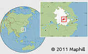 Savanna Style Location Map of Wuwei, highlighted parent region