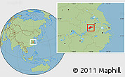 Savanna Style Location Map of Wuwei