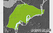 Physical Map of Wuwei, darken, desaturated