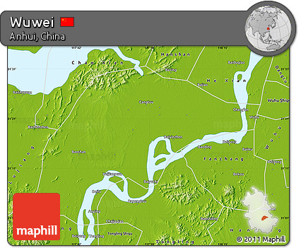Physical Map of Wuwei