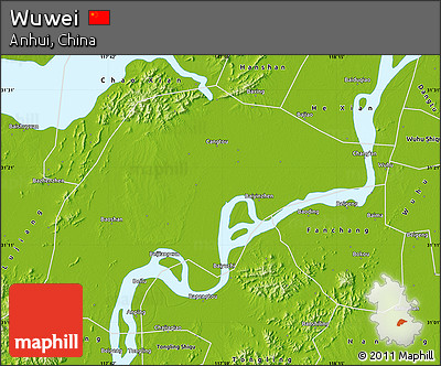 Physical Map of Wuwei