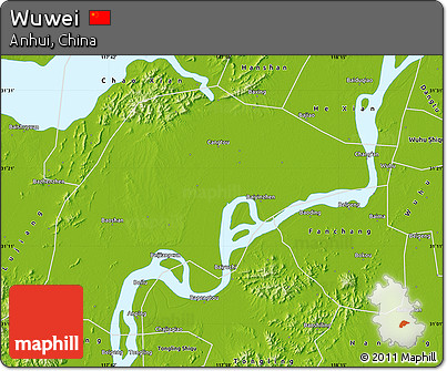 Physical Map of Wuwei