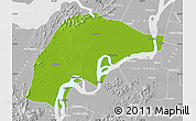 Physical Map of Wuwei, lighten, desaturated
