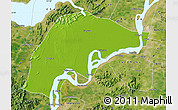 Physical Map of Wuwei, satellite outside