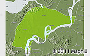 Physical Map of Wuwei, semi-desaturated