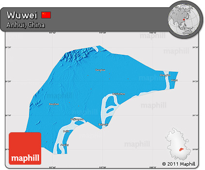 Political Map of Wuwei, cropped outside