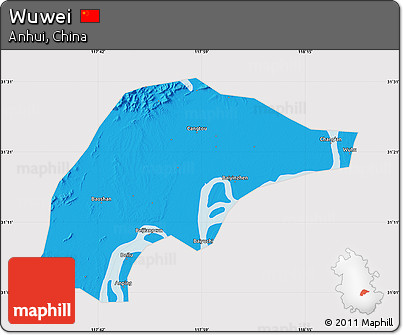 Political Map of Wuwei, cropped outside