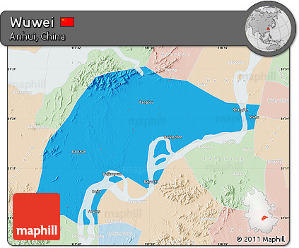 Political Map of Wuwei, lighten
