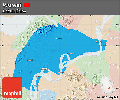 Political Map of Wuwei, lighten