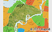Satellite Map of Wuwei, political outside