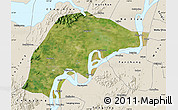 Satellite Map of Wuwei, shaded relief outside