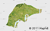 Satellite Map of Wuwei, single color outside