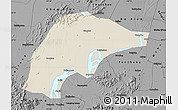 Shaded Relief Map of Wuwei, darken, desaturated