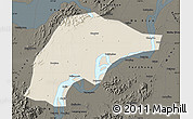 Shaded Relief Map of Wuwei, darken