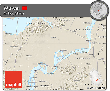 Shaded Relief Map of Wuwei