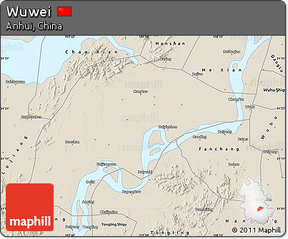 Shaded Relief Map of Wuwei