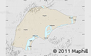 Shaded Relief Map of Wuwei, lighten, desaturated