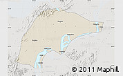 Shaded Relief Map of Wuwei, lighten, semi-desaturated