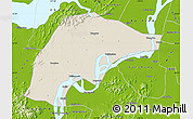 Shaded Relief Map of Wuwei, physical outside