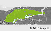 Physical Panoramic Map of Wuwei, desaturated