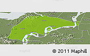 Physical Panoramic Map of Wuwei, semi-desaturated
