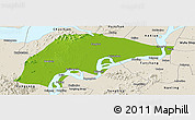 Physical Panoramic Map of Wuwei, shaded relief outside