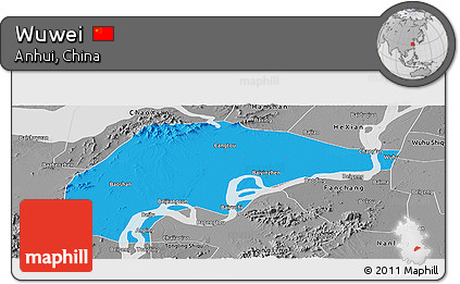 Political Panoramic Map of Wuwei, desaturated
