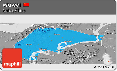 Political Panoramic Map of Wuwei, desaturated