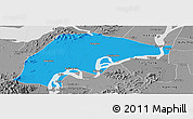 Political Panoramic Map of Wuwei, desaturated