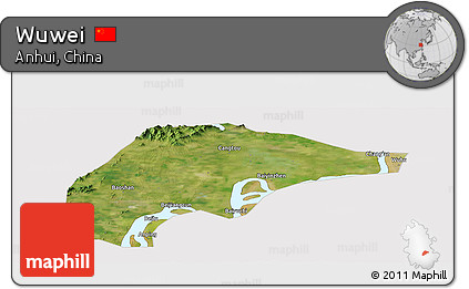 Satellite Panoramic Map of Wuwei, cropped outside